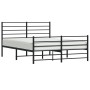 Estructura de cama cabecero y estribo metal negro 140x190 cm de vidaXL, Camas y somieres - Ref: Foro24-352337, Precio: 87,89 ...