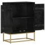 Aparador con 2 puertas madera mango negro y dorado 55x30x75 cm de vidaXL, Aparadores - Ref: Foro24-352042, Precio: 241,56 €, ...