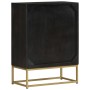 Sideboard with 2 black and gold mango wood doors 55x30x75 cm by vidaXL, Sideboards - Ref: Foro24-352042, Price: 241,56 €, Dis...