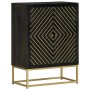 Sideboard with 2 black and gold mango wood doors 55x30x75 cm by vidaXL, Sideboards - Ref: Foro24-352042, Price: 241,56 €, Dis...