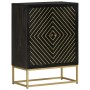 Sideboard with 2 black and gold mango wood doors 55x30x75 cm by vidaXL, Sideboards - Ref: Foro24-352042, Price: 241,56 €, Dis...