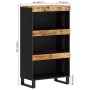 Solid mango wood auxiliary cabinet 60x33x107 cm by vidaXL, Nightstands - Ref: Foro24-352889, Price: 124,45 €, Discount: %