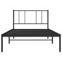 Bed frame with black metal headboard 100x200 cm by vidaXL, Beds and slatted bases - Ref: Foro24-352475, Price: 75,82 €, Disco...