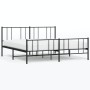 Estructura de cama cabecero y estribo metal negro 200x200 cm de vidaXL, Camas y somieres - Ref: Foro24-352505, Precio: 131,78...