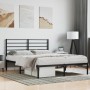 Estructura de cama con cabecero metal negro 140x190 cm de vidaXL, Camas y somieres - Ref: Foro24-352319, Precio: 99,33 €, Des...