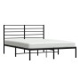 Estructura de cama con cabecero metal negro 140x190 cm de vidaXL, Camas y somieres - Ref: Foro24-352319, Precio: 99,33 €, Des...