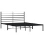 Estructura de cama con cabecero metal negro 140x190 cm de vidaXL, Camas y somieres - Ref: Foro24-352319, Precio: 99,33 €, Des...