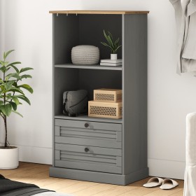 VIGO bookcase solid gray pine wood 60x35x114.5 cm by vidaXL, Bookcases and shelves - Ref: Foro24-353186, Price: 109,99 €, Dis...