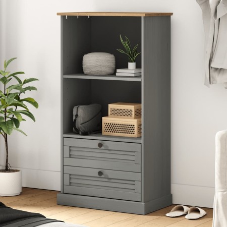 VIGO bookcase solid gray pine wood 60x35x114.5 cm by vidaXL, Bookcases and shelves - Ref: Foro24-353186, Price: 103,83 €, Dis...