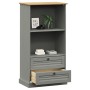 VIGO bookcase solid gray pine wood 60x35x114.5 cm by vidaXL, Bookcases and shelves - Ref: Foro24-353186, Price: 103,83 €, Dis...