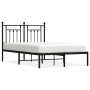 Bed frame with black metal headboard 135x190 cm by vidaXL, Beds and slatted bases - Ref: Foro24-353536, Price: 114,99 €, Disc...