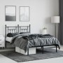 Bed frame with black metal headboard 135x190 cm by vidaXL, Beds and slatted bases - Ref: Foro24-353536, Price: 114,99 €, Disc...