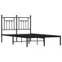 Bed frame with black metal headboard 135x190 cm by vidaXL, Beds and slatted bases - Ref: Foro24-353536, Price: 114,99 €, Disc...