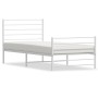 White metal bed frame with headboard and footboard 100x190 cm by vidaXL, Beds and slatted bases - Ref: Foro24-352380, Price: ...