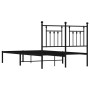 Bed frame with black metal headboard 135x190 cm by vidaXL, Beds and slatted bases - Ref: Foro24-353536, Price: 114,99 €, Disc...