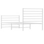 White metal bed frame with headboard and footboard 100x190 cm by vidaXL, Beds and slatted bases - Ref: Foro24-352380, Price: ...