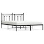 Bed frame with black metal headboard 183x213 cm by vidaXL, Beds and slatted bases - Ref: Foro24-353542, Price: 127,35 €, Disc...