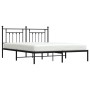 Bed frame with black metal headboard 183x213 cm by vidaXL, Beds and slatted bases - Ref: Foro24-353542, Price: 127,35 €, Disc...