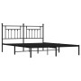 Bed frame with black metal headboard 183x213 cm by vidaXL, Beds and slatted bases - Ref: Foro24-353542, Price: 127,35 €, Disc...