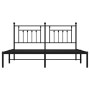 Bed frame with black metal headboard 183x213 cm by vidaXL, Beds and slatted bases - Ref: Foro24-353542, Price: 127,35 €, Disc...