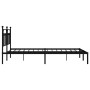 Bed frame with black metal headboard 183x213 cm by vidaXL, Beds and slatted bases - Ref: Foro24-353542, Price: 127,35 €, Disc...