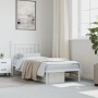 Estructura de cama de metal con cabecero blanco 80x200 cm de vidaXL, Camas y somieres - Ref: Foro24-353577, Precio: 73,66 €, ...