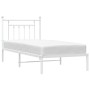 Estructura de cama de metal con cabecero blanco 80x200 cm de vidaXL, Camas y somieres - Ref: Foro24-353577, Precio: 73,66 €, ...