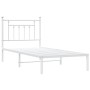 Estructura de cama de metal con cabecero blanco 80x200 cm de vidaXL, Camas y somieres - Ref: Foro24-353577, Precio: 73,66 €, ...