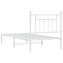 Estructura de cama de metal con cabecero blanco 80x200 cm de vidaXL, Camas y somieres - Ref: Foro24-353577, Precio: 73,66 €, ...