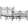 Black metal headboard and footboard bed frame 120x200 cm by vidaXL, Beds and slatted bases - Ref: Foro24-353553, Price: 139,7...