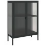 Aparador alto vidrio y acero negro 75x35x105 cm de vidaXL, Aparadores - Ref: Foro24-353003, Precio: 193,09 €, Descuento: %