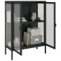 Aparador alto vidrio y acero negro 75x35x105 cm de vidaXL, Aparadores - Ref: Foro24-353003, Precio: 193,09 €, Descuento: %