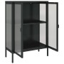 Aparador alto vidrio y acero negro 75x35x105 cm de vidaXL, Aparadores - Ref: Foro24-353003, Precio: 193,09 €, Descuento: %