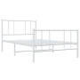 Metal bed frame with headboard and footboard white 90x190 cm by vidaXL, Beds and slatted bases - Ref: Foro24-352539, Price: 6...