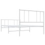 Metal bed frame with headboard and footboard white 90x190 cm by vidaXL, Beds and slatted bases - Ref: Foro24-352539, Price: 6...