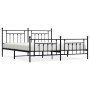 Black metal headboard and footboard bed frame 193x203cm by vidaXL, Beds and slatted bases - Ref: Foro24-353561, Price: 137,99...