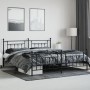 Black metal headboard and footboard bed frame 193x203cm by vidaXL, Beds and slatted bases - Ref: Foro24-353561, Price: 137,99...