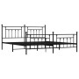 Black metal headboard and footboard bed frame 193x203cm by vidaXL, Beds and slatted bases - Ref: Foro24-353561, Price: 137,99...