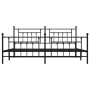 Black metal headboard and footboard bed frame 193x203cm by vidaXL, Beds and slatted bases - Ref: Foro24-353561, Price: 137,99...