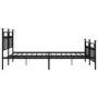 Black metal headboard and footboard bed frame 193x203cm by vidaXL, Beds and slatted bases - Ref: Foro24-353561, Price: 137,99...