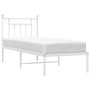 Metal bed frame with white headboard 75x190 cm by vidaXL, Beds and slatted bases - Ref: Foro24-353576, Price: 71,99 €, Discou...