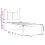 Metal bed frame with white headboard 75x190 cm by vidaXL, Beds and slatted bases - Ref: Foro24-353576, Price: 71,99 €, Discou...