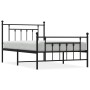 Bed frame with headboard and black metal footboard 100x200cm by vidaXL, Beds and slatted bases - Ref: Foro24-353550, Price: 9...