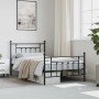 Bed frame with headboard and black metal footboard 100x200cm by vidaXL, Beds and slatted bases - Ref: Foro24-353550, Price: 9...