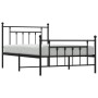 Bed frame with headboard and black metal footboard 100x200cm by vidaXL, Beds and slatted bases - Ref: Foro24-353550, Price: 9...