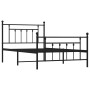 Bed frame with headboard and black metal footboard 100x200cm by vidaXL, Beds and slatted bases - Ref: Foro24-353550, Price: 9...