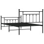 Bed frame with headboard and black metal footboard 100x200cm by vidaXL, Beds and slatted bases - Ref: Foro24-353550, Price: 9...