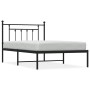 Bed frame with black metal headboard 100x200 cm by vidaXL, Beds and slatted bases - Ref: Foro24-353532, Price: 91,19 €, Disco...