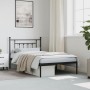 Bed frame with black metal headboard 100x200 cm by vidaXL, Beds and slatted bases - Ref: Foro24-353532, Price: 91,19 €, Disco...