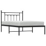 Bed frame with black metal headboard 100x200 cm by vidaXL, Beds and slatted bases - Ref: Foro24-353532, Price: 91,19 €, Disco...